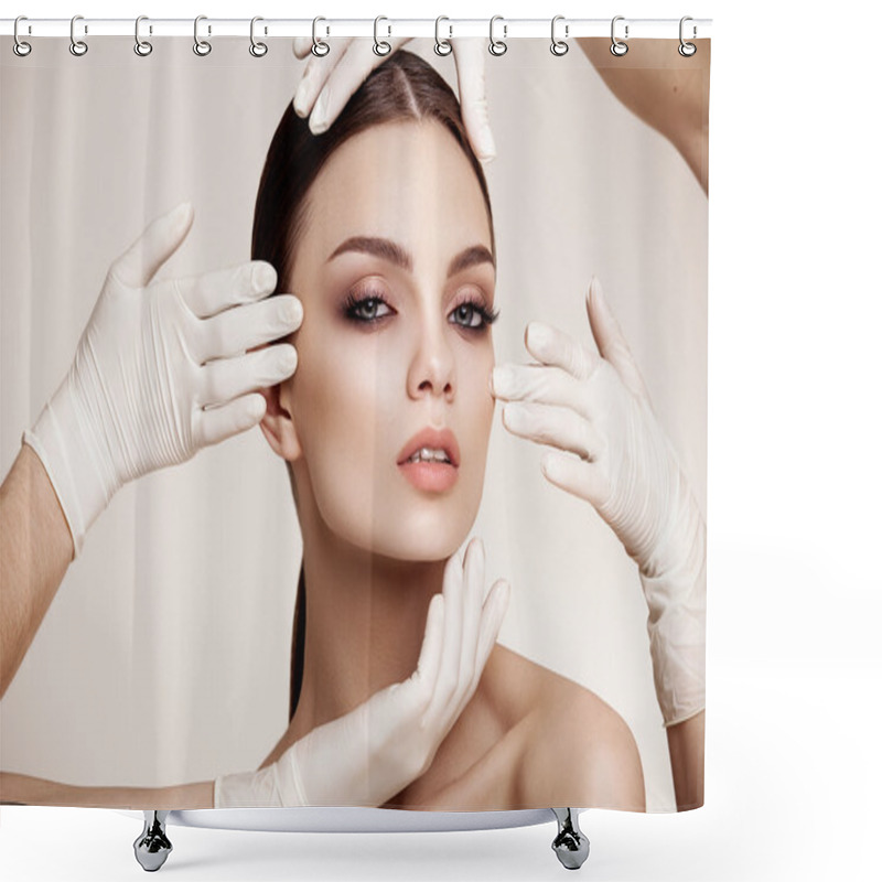 Personality  Woman Before Plastic Surgery Operation Cosmetology Shower Curtains