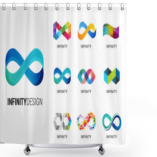 Personality  Colorful Abstract Infinity, Endless Symbols And Icon Collection Shower Curtains