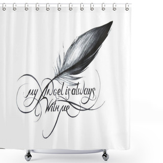 Personality  My Angel Is Always With Me_1 Shower Curtains