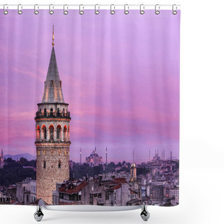 Personality  Galata Tower In Istanbul Shower Curtains