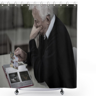 Personality  Widower Remembering Deceased Wife Shower Curtains
