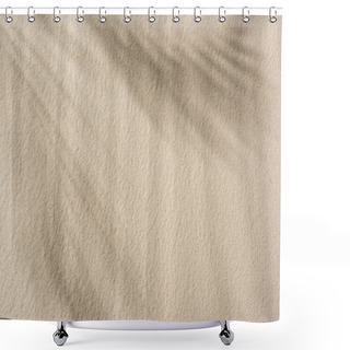 Personality  Top View Of Beige Sandy Background With Shadow And Copy Space Shower Curtains