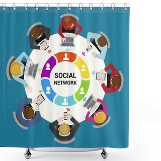 Personality  Social Network Usage Concept. Shower Curtains