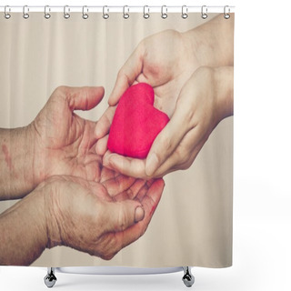 Personality  Red Toy Heart Shower Curtains