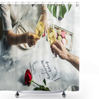 Personality  Couple Having Anniversary Celebration Shower Curtains