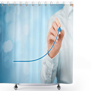 Personality  Businessman Drawing Growth And Increase Shower Curtains