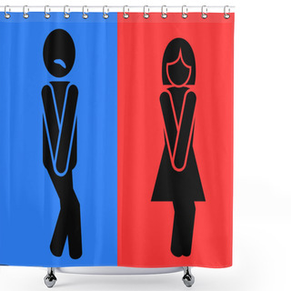 Personality  Wc Restroom Symbols Shower Curtains