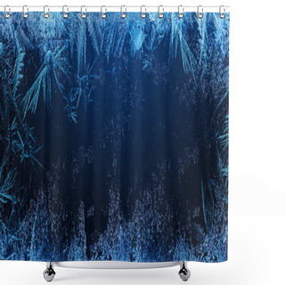 Personality  Frosty Natural Pattern On Winter Window Shower Curtains