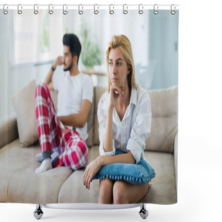 Personality  Unhappy Married Couple On Verge Of Divorce Due To Impotence And Jealousy Shower Curtains