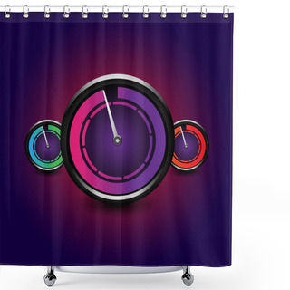 Personality  Set Of Vector Speedometers Shower Curtains