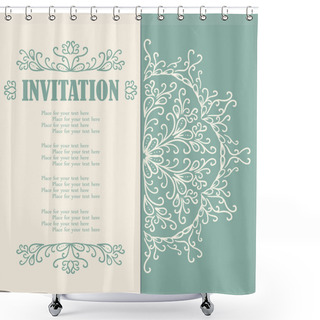 Personality  Vintage Invitation Card With Lace Ornament. Shower Curtains