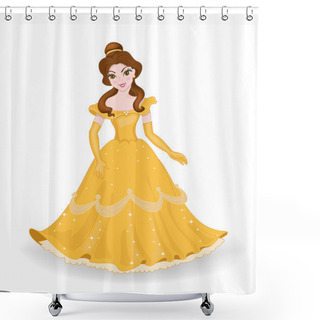 Personality  Beautiful Princess In A Yellow Dress. Shower Curtains