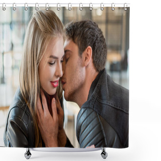 Personality  Man Kissing Girlfriend Shower Curtains