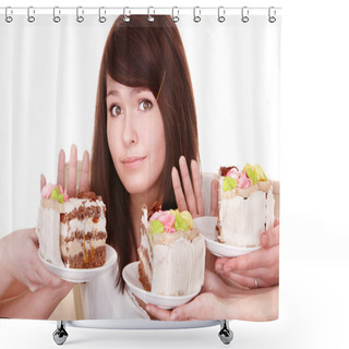 Personality  Girl Refuse To Eat Pie. Shower Curtains