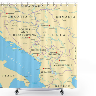 Personality  Central Balkan Political Map Shower Curtains