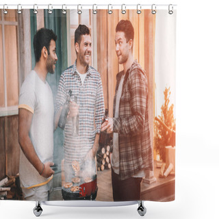 Personality  Friends Making Barbecue Shower Curtains