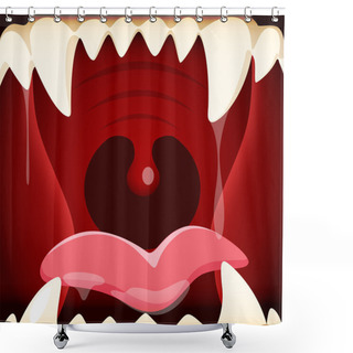 Personality  Huge And Terrifying Jaws Shower Curtains