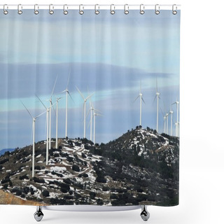 Personality  Electric Aerogenerator Windmills Snow Winter Shower Curtains