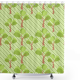 Personality  Simple Tree Seamless Shower Curtains