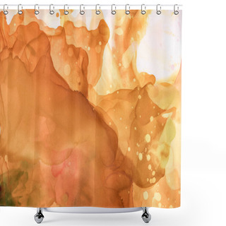 Personality  Beautiful Brown Splashes Of Alcohol Ink As Abstract Background Shower Curtains