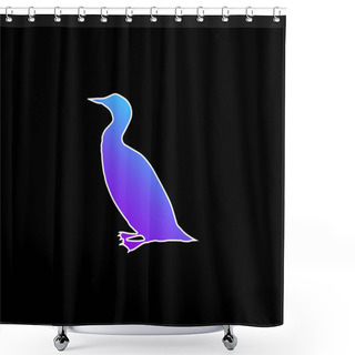 Personality  Bird Loon Shape Blue Gradient Vector Icon Shower Curtains