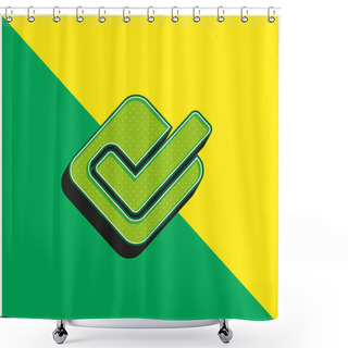 Personality  Accept Green And Yellow Modern 3d Vector Icon Logo Shower Curtains
