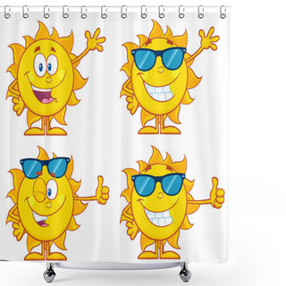 Personality  Sun Cartoon Mascot Character  Shower Curtains