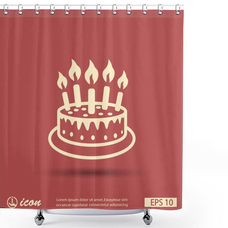 Personality  Pictograph Of Cake Icon Shower Curtains