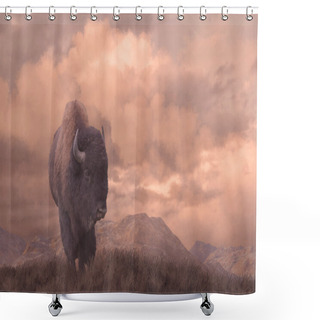 Personality  Buffalo On The Prairie Shower Curtains