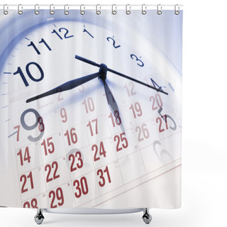 Personality  Clock Face And Calendar Shower Curtains