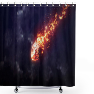 Personality  A Meteor Glowing As It Enters The Earths Atmosphere. Elements Of This Image Furnished By NASA Shower Curtains