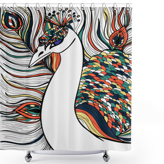 Personality  Decorative Ornamental Peacock Shower Curtains