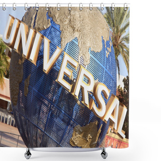 Personality  Universal Globe In Orlando, Florida Shower Curtains