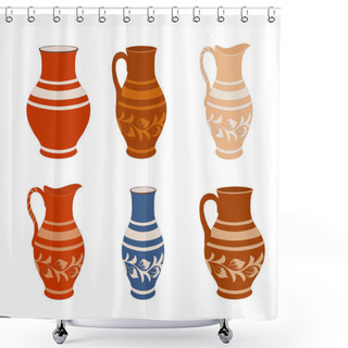 Personality  Set Of Ceramic Crockery.  Shower Curtains