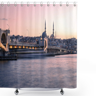 Personality  Galata Bridge And Golden Horn In Istanbul, Turkey Shower Curtains