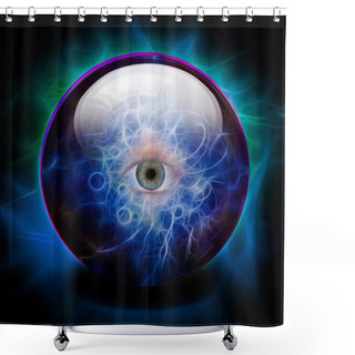 Personality  Crystal Ball With All Seeing Eye Shower Curtains