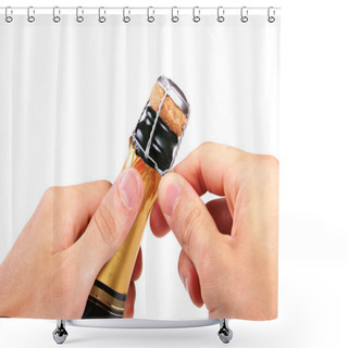 Personality  Open Champagne Cork Shower Curtains