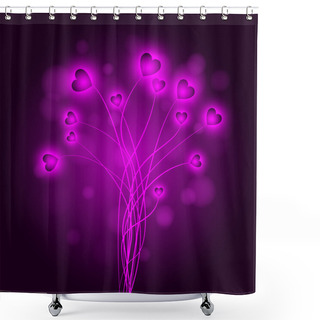 Personality  Vector Abstract Background With Hearts. Shower Curtains