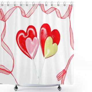 Personality  Heart Lollipops Sweet Love Valentine's Day  Shower Curtains
