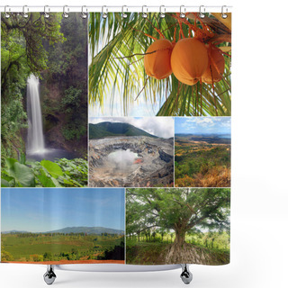 Personality  Costa Rica Natural Diversity Collage Shower Curtains