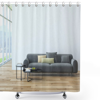 Personality  Contemporary Living Room Loft Interior Shower Curtains