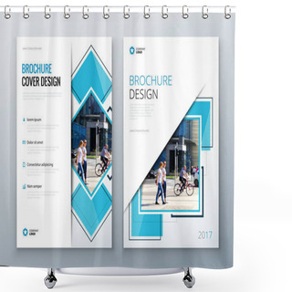 Personality  Set Of Brochure Template Layout Design. Shower Curtains