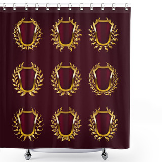 Personality  Shields With Laurel Wreath Shower Curtains