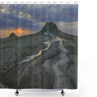 Personality  Mud Volcanoes In Gobustan At Sunset Shower Curtains