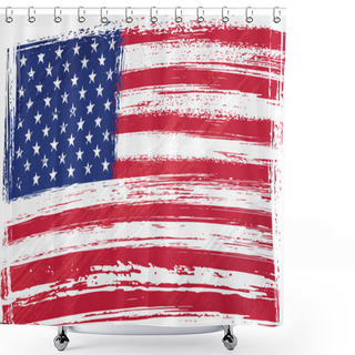 Personality  Grunge USA Flag Shower Curtains