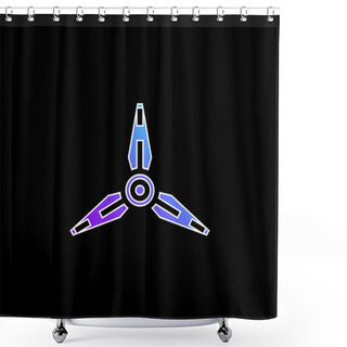 Personality  Blades Blue Gradient Vector Icon Shower Curtains
