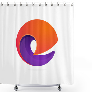 Personality  E Letter Sphere Volume Logo Shower Curtains