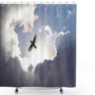 Personality  Angel Bird In Heaven Shower Curtains