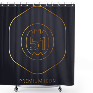 Personality  51 On Social Logo Golden Line Premium Logo Or Icon Shower Curtains