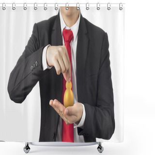 Personality  Business Man Invest In Gold Egg , Concept Risk Investment In Trading Asset Shower Curtains